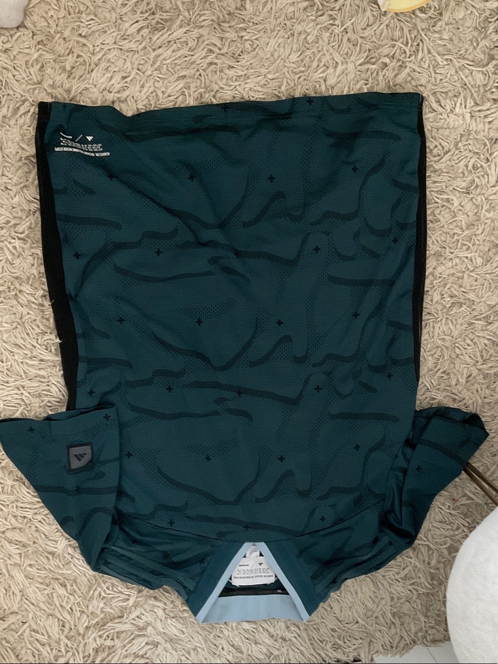 adidas Teal and Black Men's Soccer Jersey